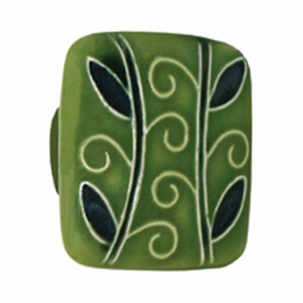 Beautyblade Large Square Dark Green Ceramic Knob with 2 Branches 1-7/8in. square BE3324196